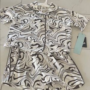Kids Black and White Swirl Pajama Set
